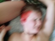 Alternative teen enjoying threesome 9/16