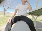 Pissing my black pants and white briefs at 4 public parks