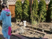Nerdy Faery Pisses In Her Backyard Dressed As A Unicorn 6/16