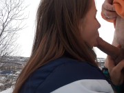 Russian girl gets fucked in winter forest 7/16