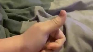 Wanking and moaning stroking my average dick 