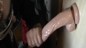 9incher oil dildo sucking