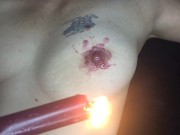 Playing with my nipples and candle wax - ASMR