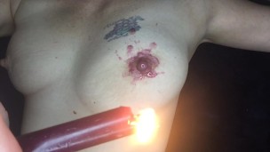 Playing with my nipples and candle wax - ASMR
