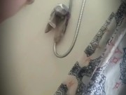 She wont even leave me alone in the shower!!! 1/16