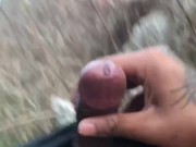 Masturbating outside with Cumshot