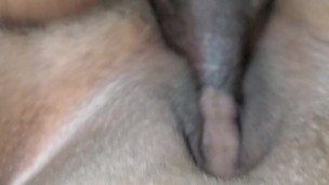 Ebony bbw housewife's fat pussy gets covid 19 quarantine pulsing creampie