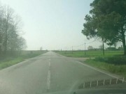 Driving through the empty road of the Venetian country during the pandemic