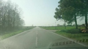 Driving through the empty road of the Venetian country during the pandemic