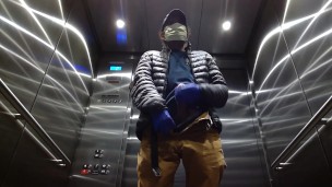 Elevator Jerking Off during Coronavirus Cums Big