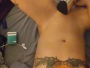 Sexy girl fucks herself with stripper heel