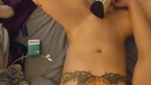 Sexy girl fucks herself with stripper heel