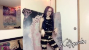 Alternative Girl Models Sexy Flare Leggings