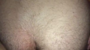 Bi hairy stud rides girlfriend’s dildo