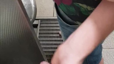 public toilet jerk and wank with a hot guy! huge dick!