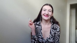 INHALE 19 smoking fetish video by Gypsy Dolores a wild cougar of Montreal