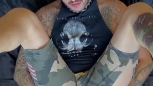 Tattooed Pup Jayy Self Fucks Til He Bust