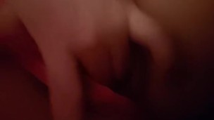 Milf rubbing her pierced clit