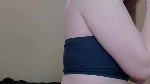 Babe sucks, fucks, and rides dildo for a strong orgasm (Short)
