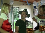 Two German MILFs seduce  to Fuck at Oktoberfest 2/16