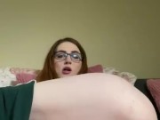 Quarantine Horny Redhead puts a dildo in her pussy hole and cums  9/16