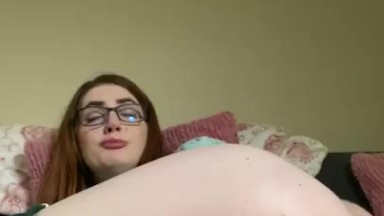 Quarantine Horny Redhead puts a dildo in her pussy hole and cums