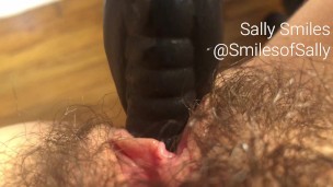 Hairy Pussy Up Close Big Dildo Fuck, Amateur Girl Next Door - Sally Smiles