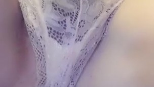 Sexy Blonde Trans Sisdy Girl Fucks Anal In White Lingerie