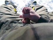 POV masturbation in the snow, Winter outdoor