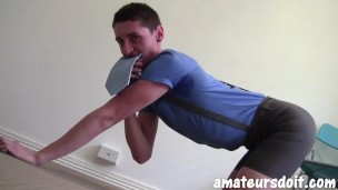 AmateursDoIt - Hung twink strokes big dick and cums after strip tease