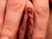 Sexy hairy girl with a big clit got fingered by her boyfriend