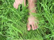 Sexy, Natural feet pulling grass ASMR