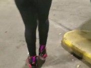Candid Big Booty Wife in See Through Leggings 13/16