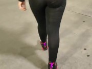 Candid Big Booty Wife in See Through Leggings 14/16