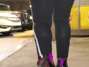 Candid Big Booty Wife in See Through Leggings 5/16