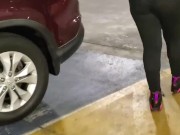 Candid Big Booty Wife in See Through Leggings 8/16