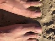 Sexy toes playing in mud ASMR