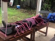Wool mohair layers of sweaters on a bondage table  2/16
