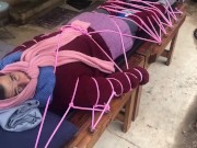 Wool mohair layers of sweaters on a bondage table  5/16