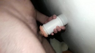 Fleshlight fuck leads to big cumshot