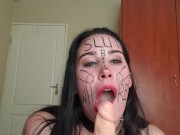 Self degrading slut gags herself and self face slapping with dirty talk 8/16