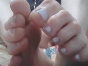 Voyeur femdom: pussy and feet worship POV in secret 8/16