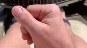 Jerking off on roof. 