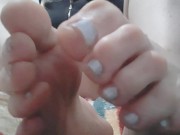 Cum watching my tight pussy & pretty feet! 7/16