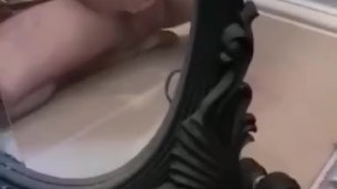 Solo Hung Twink Jerks onto Mirror (huge load)