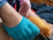 Colorful toe sock job Cumshot 15/16