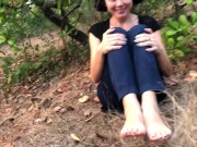 Outdoor footjob with Jenny Young. Much cum 5/16