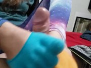 Blue and orange toe sockjob part 1 10/16