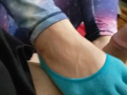 Blue and orange toe sockjob part 1 7/16