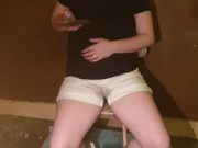 Alice - pissing my pants and socks on a chair! 